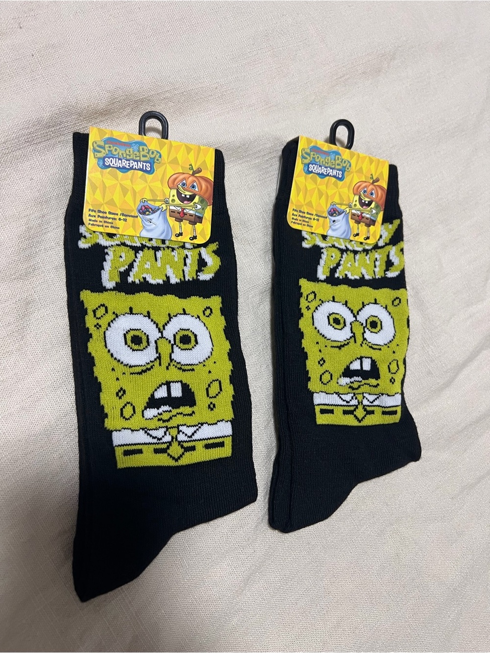SpongeBob SquarePants Black & Yellow Crew Socks Bundle of 2